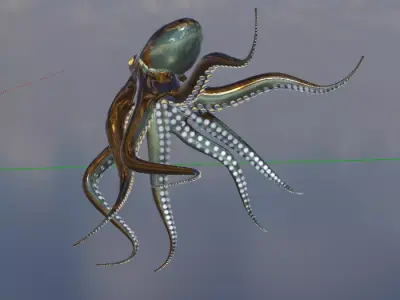 Realistic 3D octopus 3D model