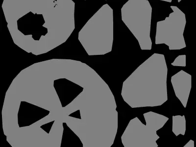 Stylized icy low-poly 3D model of the Floating Islands Low-poly 3D model