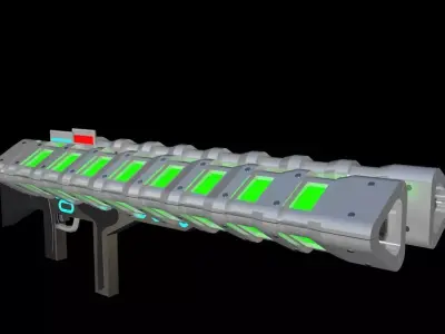 WTriLGun32800 Double Laser Gun Root Low-poly 3D model