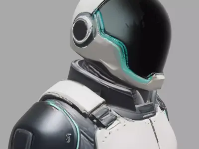Futuristic Sci-Fi Space Soldier   Low-poly 3D model