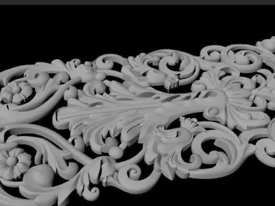 Central decor ornament for furniture 3D model