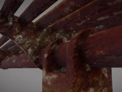 Rusted Bench 5 Low-poly 3D model