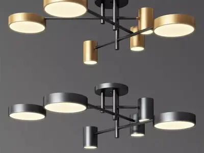 Technum Led Short Lampatron Gold Black 3D model