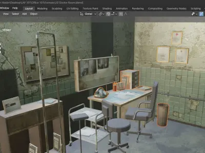 Dr Room Free low-poly 3D model