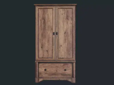 Wooden Almirah  Low-poly 3D model