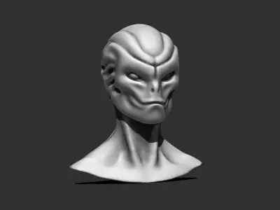 Alien Bust 9 - Detailed Alien Bust - 3D Model for Printing 3D print model