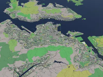 Hong Kong SAR China 30x30km 3D City Map 3D model