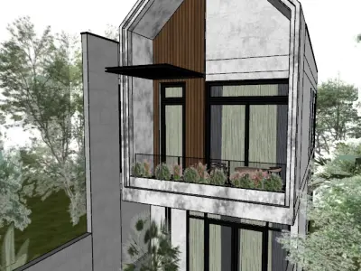 Modern-Minimalist villa 3D model