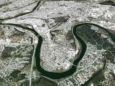 Cityscape Kaunas Lithuania 3D model