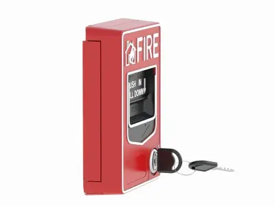 Manual Fire Alarm with Key 3D model