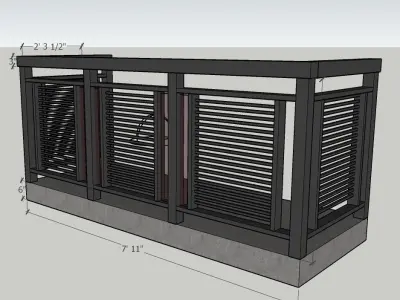 Verandah Railing Design  Low-poly 3D model