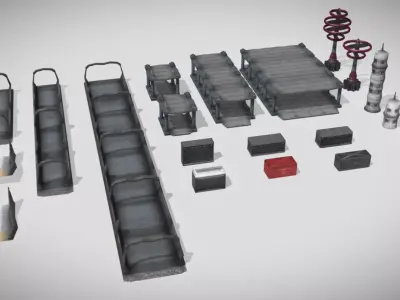 Industrial Exterior MUD Low-poly 3D model