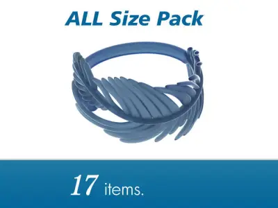 Feather ring Size Pack 3D print model