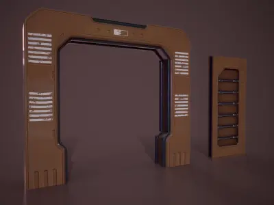 Sci Fi Door Low-poly 3D model