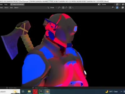 ROBOT SAMURAI NO 4 3D MODEL Low-poly 3D model