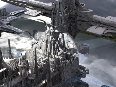 High inquisitors City center Dragon Sci-Fi City kit bash 3D model