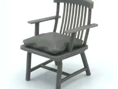 Classic chair with pillow  3D print model