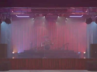 Band stage Free low-poly 3D model