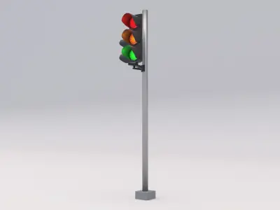 Traffic Light LED 1 Low-poly 3D model