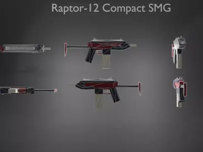 Low Poly SciFi Weapon Pack  9 Weapons 15K Tris HandPainted Low-poly 3D model