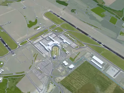 Budapest Airport 12km Low-poly 3D model