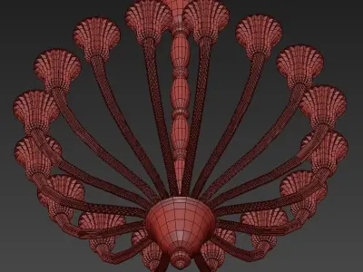 Classici chandelier made of gold glass 3D model