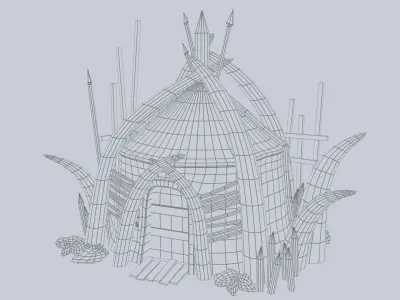 Orc house Low-poly 3D model 2