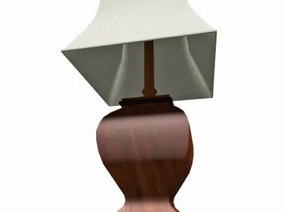 Wooden tabletop lamp 3D model purchase