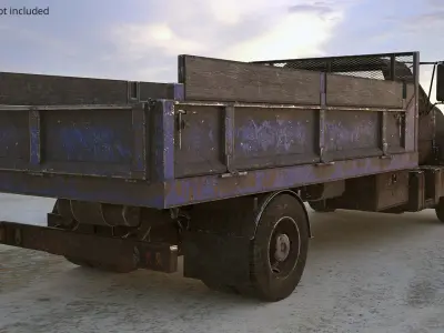  GMC TopKick Cargo Platform Truck with Wood Sides Blue Old 