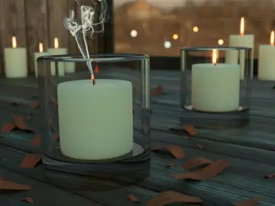 A realistic candle scene 3D model