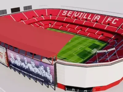 Ramon Sanchez Pizjuan Stadium - Sevilla FC  Low-poly 3D model