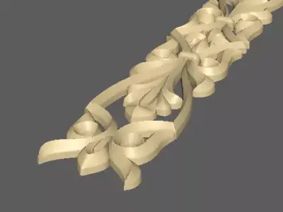 Central decor ornament for furniture 3D model 1093