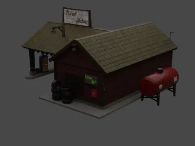 Old Gas Station 3D model