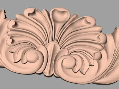Door flower 3D relief STL Model for CNC woodworking carving E274 3D model