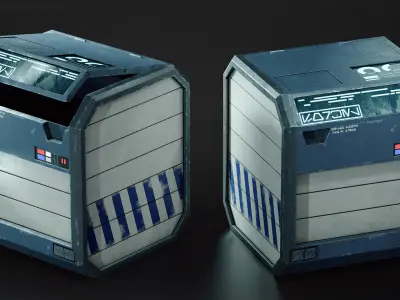 Sci-Fi Crates Low-poly 3D model