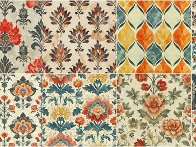 Classic Wallpaper VOL03 4K Seamless PNG PBR Textures Texture