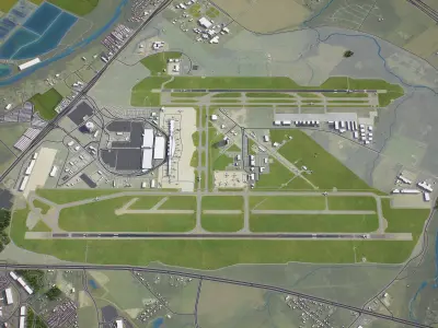 Austin - Bergstrom International Airport - AUS Low-poly 3D model