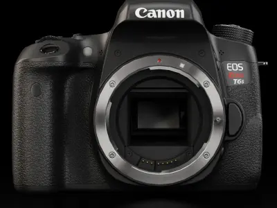 Canon EOS T6s DSLR camera Low-poly 3D model