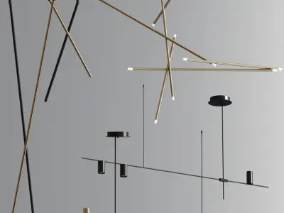 Modern Ceiling pendant Chandelier Light 04 3D model