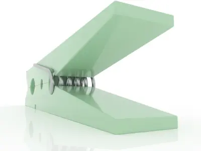 CLOTHES PEG GREEN PLASTIC Low-poly 3D model