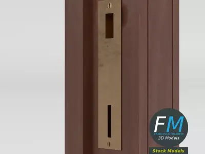 Wood Panel Interior Door 3D model