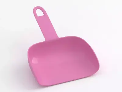Pink plastic dustpan 3D model