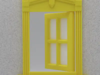 Functional Single window style 4 multi-color and multi-material  3D print model