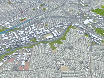 Culver City California USA Low-poly 3D model