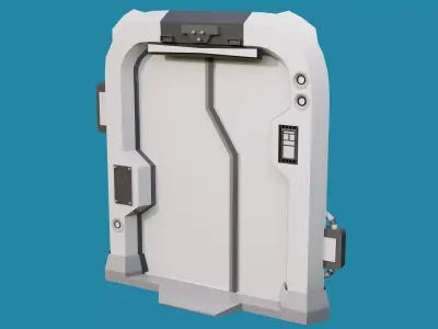 Sci-Fi Door with OpeningClosing Animation 3D Blender Model 3D model