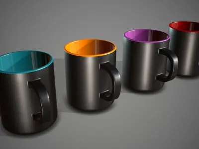 Coffee Mug Glass Colored Low-poly 3D model