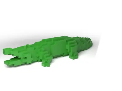Crocodile Minecraft Voxel Low-poly 3D model