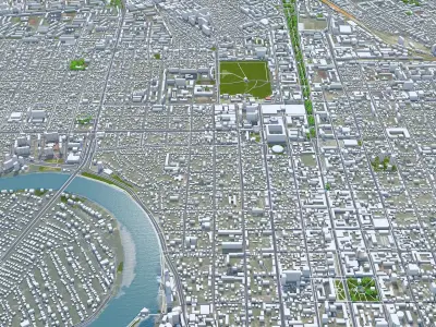 Krasnodar City Russia Low-poly 3D model