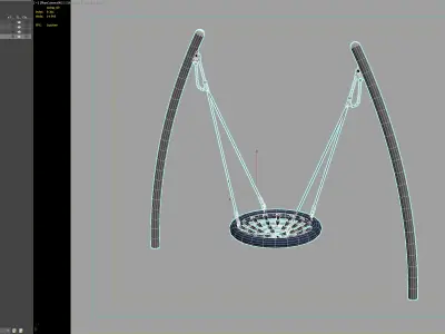 Circular wooden sandbox with integrated seating 3D model purchase