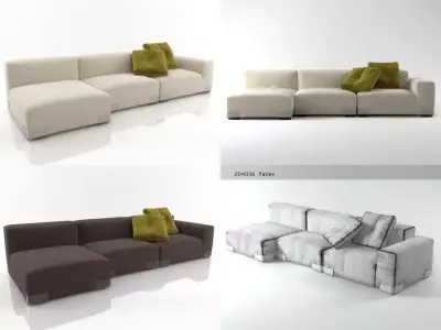 Plastics Duo Sofa 4 3D model